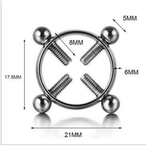 Anillos de pezón ajustables de acero inoxidable OEM, joyería de cadena de cuerpo redondeado a la moda para mujer, accesorios íntimos sin perforación - Product Image 2