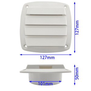 Grille d'aération en plastique blanc 127x127mm pour bateau, camping-car, couvercle de fenêtre de ventilation - Product Image 4
