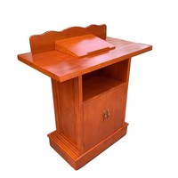 Socle de lutrin en bois solennellement sculpté avec de belles gravures pour salles de théâtre, salles de prière et cérémonies chrétiennes