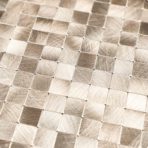 Petites mosaïques murales carrées en métal, autocollants muraux de 4 mm d'épaisseur, panneau mural intérieur imperméable en aluminium-plastique - Product Image 4