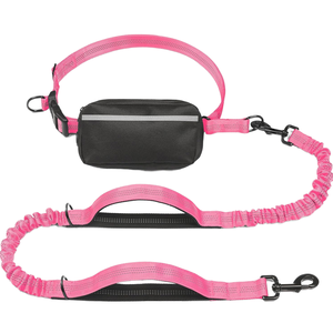 Guinzaglio per cani retrattile personalizzato resistente in Nylon modello solido morbido manico riflettente Bungee Frog Clip fibbia per cintura di sicurezza per auto - Product Image 1