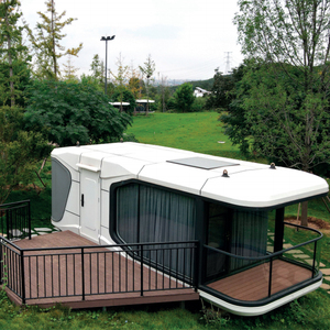 Fournisseur fiable de maisons conteneurs préfabriquées modernes en forme de capsule spatiale, 2 chambres, salon, bar à domicile, sous-sol extérieur, blanc - Product Image 3