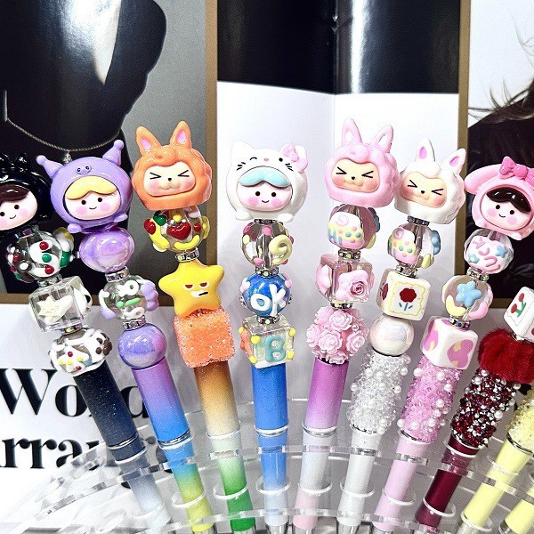 FanWan Новый DIY Fun Очаровательная Экологически чистая пластиковая ручка из бисера живая мультяшная игра с ручной росписью Слепая Коробка