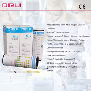 Tiras <span class=keywords><strong>de</strong></span> prueba <span class=keywords><strong>de</strong></span> orina certificadas CE/ISO <span class=keywords><strong>de</strong></span> 10 parámetros precisas DIRUI para chequeos <span class=keywords><strong>de</strong></span> salud <span class=keywords><strong>de</strong></span> <span class=keywords><strong>rutina</strong></span> - Product Image 2