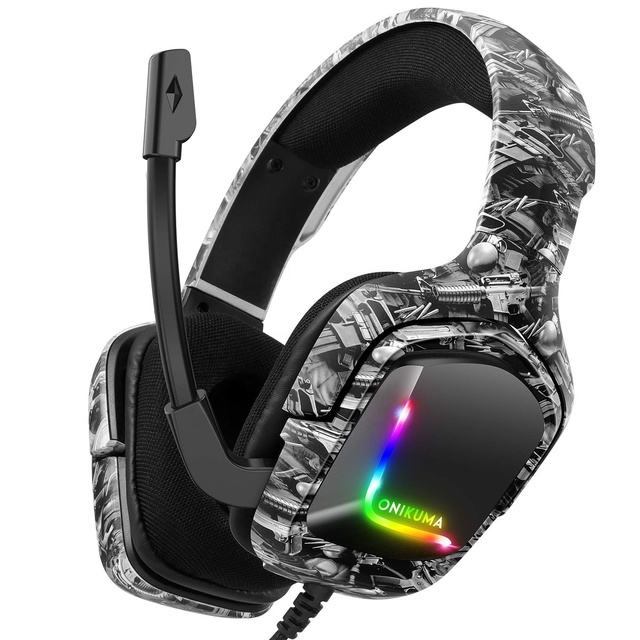 ONIKUMA K20 Camouflage Gaming Headphones Stereo Wired Audifonos Gamer Headset With Surround Sound