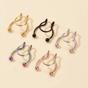 Stainless Steel U-Shaped Antler <strong>Nose</strong> Clip Non-Piercing Nasal Septum <strong>Membrane</strong> <strong>Nose</strong> Ring Piercing-Free Jewelry - Product Image 2