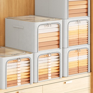 Caja de almacenamiento contenedores familia multiusos armario plegable ropa apilable organizador cajones armario caja de ropa cesta de la colada - Product Image 2