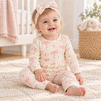 Nouvelle conception, barboteuse bébé 100 % coton à manches longues avec pieds intégrés, imprimé papillon, fermeture éclair, ensemble grenouillère pour bébés filles printemps-automne