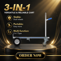 Chariot d'entrepôt pliable robuste à quatre roues, matériau imperméable, service de logo personnalisé, support OEM, outils industriels