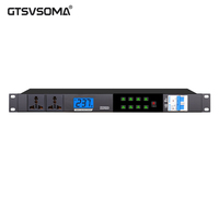 GTSVSOMA K8 1U Séquenceur d'alimentation à filtre 10 canaux monté en rack métallique 8000W AC 100-240V avec affichage LCD de la tension