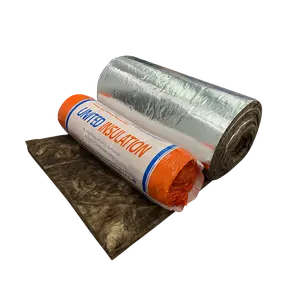 aluminum foil woven fabric vacuum bag fiberglass thermal insulation brown glass wool roll with aluminum foil