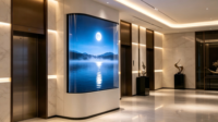 Layar LED Film Transparan P4 Dalam Ruangan, Dinding Video LED Transparansi Tinggi untuk Jendela Mal dan Interior Komersial