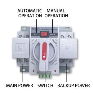 מתג העברה אוטומטי כפול הספק, מתגי בחירה חשמליים 100A/125A, מסילת דין ATS, 2P 3P 4P, אספקת חשמל ללא הפרעה - Product Image 4