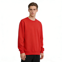 Sweat-shirt à col rond en coton épais de 420 g et doublé de fourrure de renard argenté, pour homme, couleur unie, pull-over, vente en gros, hiver.
