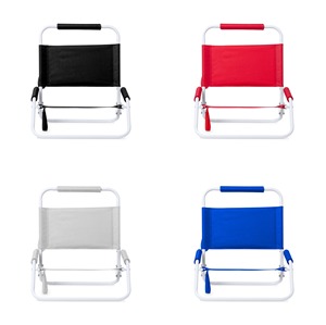 Wholesale Portable Summer <b>Foldable</b> <b>Beach</b> Chair Low Sand Metal Plastic Sturdy Frame Easy Storage Promotional Pen Custom Logo Silk - Product Image 1