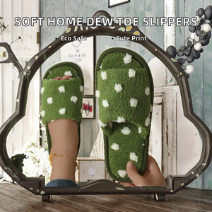 Nouvelles chaussures d'hiver à plateforme, bout fermé, fourrure écologique, pour l'extérieur et la maison, ouverture à un mot, antidérapantes, silencieuses, semelle souple - Product Image 2