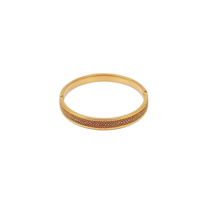 Brazalete de Cristal con Baño de Oro PVD en Acero Inoxidable 316L, Joyería Sostenible con Pedrería para Mujer, Accesorio de Moda - Product Image 2