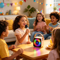 V9 Enceinte de karaoké avec microphone, haut-parleur Bluetooth pour fêtes en extérieur et soirées en famille