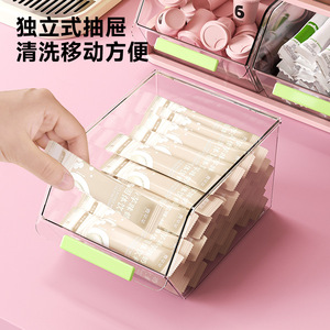 Caja de Almacenamiento para Bolsitas de Té, Organizador de Oficina Transparente con Múltiples Cajones, para Escritorio o Cafetería, Tipo Rectangular Vertical, Material PP - Product Image 3