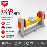 Positionneur de soudage robuste à double colonne 2 axes, table rotative et pivotante pour le soudage robotisé de composants de grande taille