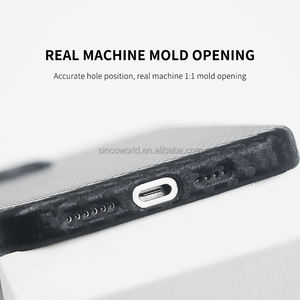 2024 étui de téléphone en fibre de <span class=keywords><strong>carbone</strong></span> en cuir personnalisé de luxe pour <span class=keywords><strong>iphone</strong></span> 13 14 15 - Product Image 3