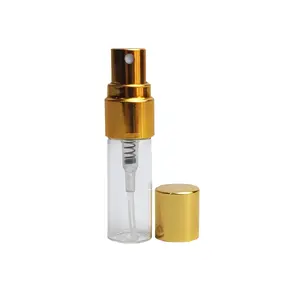 3ml garrafa 2ml 5ml 7ml 10ml Clear Tube Vazio Frasco Perfume Spray Mini Tester Garrafas de vidro com tampas douradas