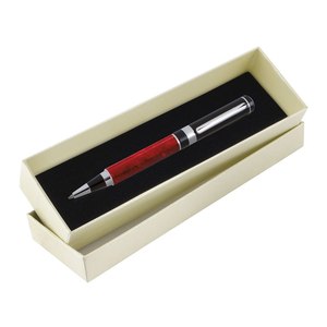Boîte à stylos en carton ivoire avec insert noir pour le rangement et la présentation des stylos à bille - Product Image 1