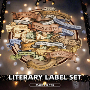 Paquete de 30 Hojas de Etiquetas Adhesivas Retro Literarias, Serie de Aprendizaje Clásico, Tema de Grandes Maestros Literarios, Decoración Festiva - Product Image 2