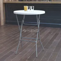 Hochwertige 80cm Hohe Bankett- und Party-Stehbistrotische Weiße Runde Klappbare Cocktailtische aus Kunststoff für Veranstaltungen
