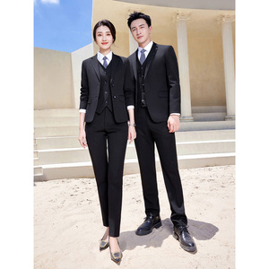 Royal Blue Women's Suit Set Full Sleeve Worsted Anti-Wrinkle Business Commute Interview Uniform - Product Image 4