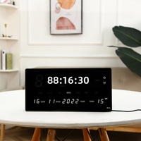 Jam Dinding LED Digital Kalender Abadi Alarm Termometer Fase Bulan Tampilan Tanggal Lampu Malam Pintar Modern Ruang Tamu-Direct