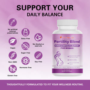 Cápsulas Multivitamínicas para la Fertilidad Femenina, Mezcla Integral <span class=keywords><strong>de</strong></span> Vitaminas + Minerales + Hierbas, Salud Reproductiva y Apoyo al Ciclo - Product Image 4