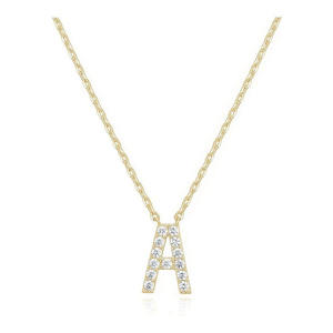 Collar con Colgante de Letra Inicial Cuadrada de Acero Inoxidable, 26 Letras de la A a la Z, para Hombre y Mujer - Product Image 1