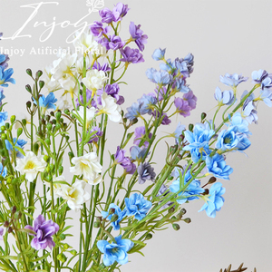 IJ010 Modern Purple Delphinium Flowers Real Touch Flor artificial Decoración de la boda Venta al por mayor Real Touch Delphinium Flowers - Product Image 1