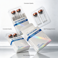 Benutzerdefiniertes Logo 10ml Glasfläschchen Doppelpack Weiße Kartonbox Kunststoffeinsatz Kosmetikverpackung Vinyl-Etiketten