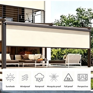 <span class=keywords><strong>Persianas</strong></span> Enrollables a Prueba de Viento <span class=keywords><strong>para</strong></span> Exteriores, Cortinas Impermeables Motorizadas con Cremallera Reutilizables <span class=keywords><strong>para</strong></span> Patio - Product Image 2
