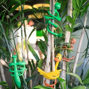 2-teiliges Set gelb grün Frosch Ent Tierform Garten wiederverwendbar und umweltfreundlich einstellbar PVC Kunststoff weiche Twist Pflanzenbänder