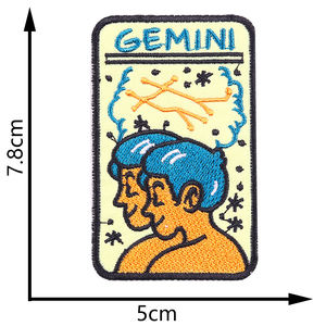 조디악 표지판 조디악 패치에 사각형 점 자수 철 - Product Image 6