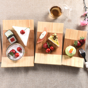 Bandeja de Sushi de Bambú de Estilo Japonés, Dos Tonos, Plato para Servir Café y Té de Hotel, Hecho a Medida - Product Image 2