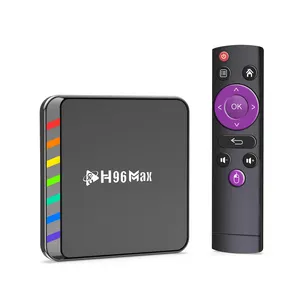 factory free customize h96 max w2 Android 11.0 OS smart tv box dual wifi6.0 4K amlogic S905w2 for advertising machine
