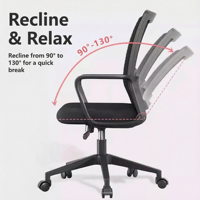 Chaise de bureau exécutive ergonomique pliable Sungalion, confortable, pivotante, dossier moyen, support lombaire en PU, chaise de travail pour ordinateur