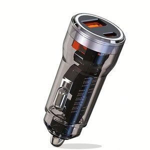 Cargador de Coche Transparente con Carga Rápida PD 48w A+C, Cargador Rápido para Celulares con QC3.0 Tipo C - Product Image 1