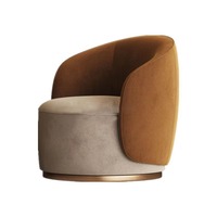Fauteuil pivotant d'appoint convertible en tissu bouclé, style moderne nordique de luxe, pour salon d'hôtel