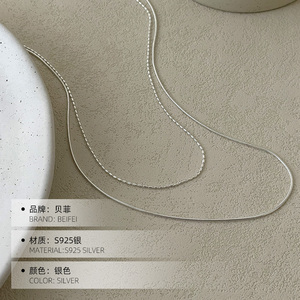 Gioielli di moda <span class=keywords><strong>925</strong></span> in <span class=keywords><strong>argento</strong></span> Sterling doppia catena collana serpente e catena a maglie per le donne - Product Image 5