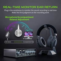 Interface audio USB à bon prix pour l'enregistrement, prend en charge les microphones 48V, interface de mixage audio stéréo pour la diffusion en direct