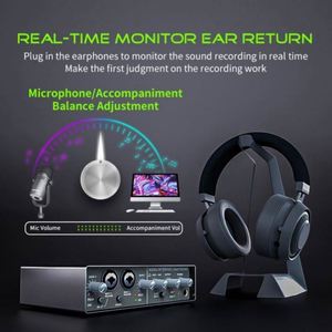Interfaz de Audio USB a Buen Precio para Grabación, Compatible con Micrófono de 48v, Mezclador de Audio Estéreo para Transmisión en Vivo - Product Image 5