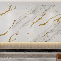 Panneau mural en PVC effet marbre brillant 2 mm, 1,2 m x 3 m, autocollant, pour décoration intérieure