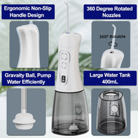 JC 400ML Abnehmbarer Wassertank USB-Aufladbar 1100mAh Reise-Munddusche 8 Einstellbare Modi Kompakt Tragbar IPX7