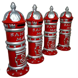 Popular fibra de vidrio Navidad Santa Mail Box suministros de decoración al aire libre con pintura centro comercial decoración de Navidad - Product Image 2