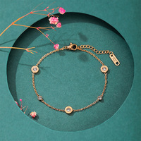 Bracelet en acier inoxydable pour femme, élégant, résistant à l'eau, durable, ne se décolore pas, de haute qualité, tendance, petit, avec chaîne à maillons en zircon, luxueux et exquis
